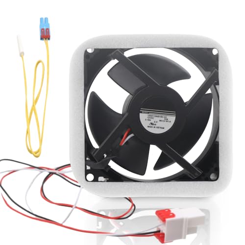 DA81-06013A Refrigerator Evaporator Fan Motor Replacement Parts DA31-00287A U92C12MS1B3-52 for Samsung RF28HMEDBSR RF28HFEDTSR RF26HFENDSL RF25HMEDBSR etcwith Silent Sponge(No Noise)