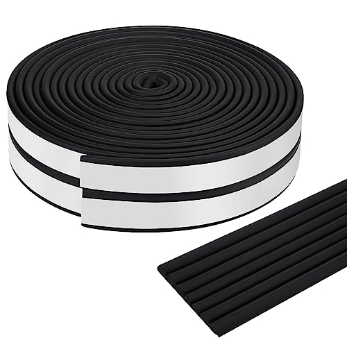 Tradder 59 ft Extra-Wide Baby Proofing Table Edge Protector Crib Rail Bumper Child Safety Bunk Bed Ladder Cover Furniture Fireplace Desk Corner Guard with Adhesive Pre-Taped Foam Padding (Black)