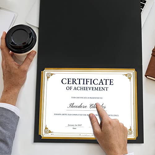 Sunee Certificate Holders(Black, 30 Packs, New Pattern), Diploma Covers Gold Foil Border, For Letter Size 8.5X11 Certificates, Cardstock, Document Papers #TOP5