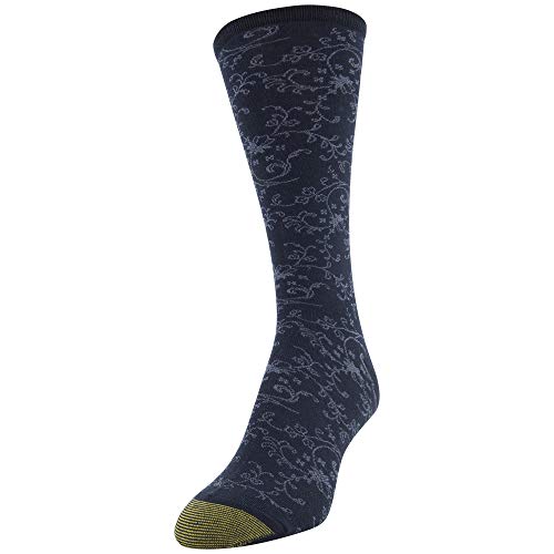 Gold Toe Womens Floral Scrolls Dress Crew Socks, 3 Pairs Socks, Midnight Floral/Midnight/Midnight Vine, Shoe Size 6-9 Us #TOP5
