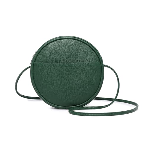 Image of Circle Crossbody Bag for Women NYLON Circle Purse with Zipper Adjustable Knot Shoulder Straps