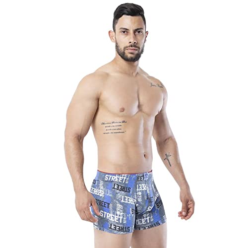 Cueca boxer microfibra homem adulto estampada Cor:Sortido;tamanho:P