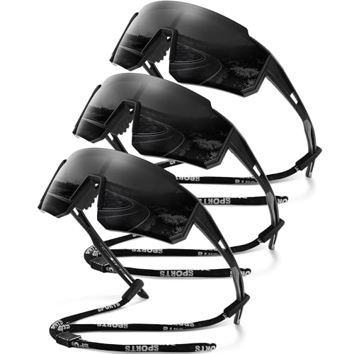 gesruny Polarized Sport Sunglasses for Men and Women, Lightweight TR90 Sun Glasses with UV Protection for Cycling Running