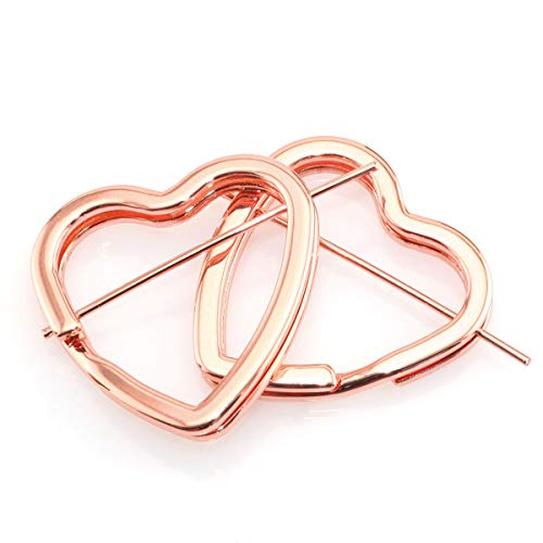 Lind Kitchen 5Pcs Creative Flat Key Ring Diy Keychain Accessories Metal Key Split Ring Heart Shape(Rose Gold) #TOP6