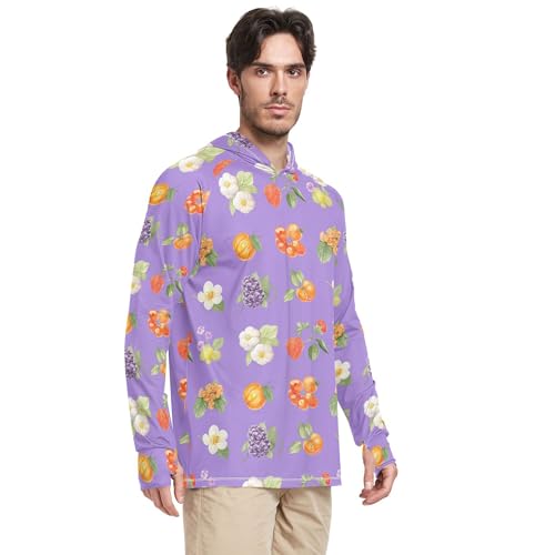 Beauty Cloudberry Fruit Purple Sun Protection Hoodies Long Sleeve Cooling Hoodies UPF 50+ Farmer Shirt S2