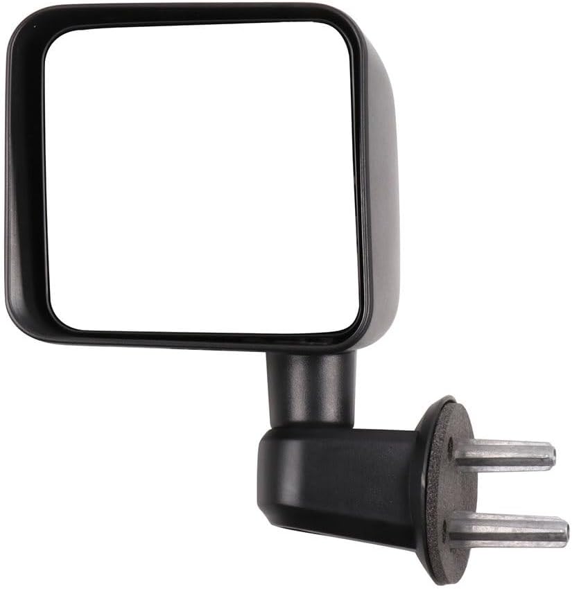 Driver and Passenger Side Black View Mirrors Fit for 2007 2008 2009 2010 2011 2012 2013 2014 2015 2016 2017 For Jeep Wrangler Manual Adjustment Manual Folding Non-heated Exterior Mirrors