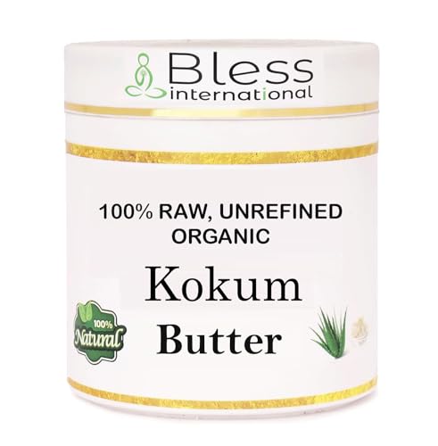 Organic Raw Kokum Butter 100% Pure Natural & Unrefined| Skin Moisturizer For Face Body & Hair| 1 LBS/450 GM Ivory / White Grade A | DIY Creams Balms Lotions Soaps| Moisturizes Dry Skin
