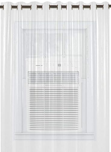 Image of 7 ft Solid Transparent AC Curtain | Waterproof Heavy-Duty 0.15 mm | Dust Wind Rain Protection, Mold & Mildew Resistant | All Season Use for Door, Window & Bathroom (Pack of 2)