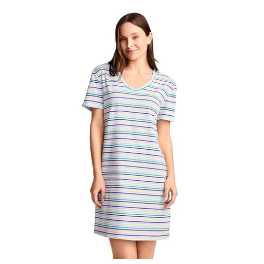 Jockey Women's Sleepwear Organic Cotton Stretch Sleep Shirt, Punchline, L