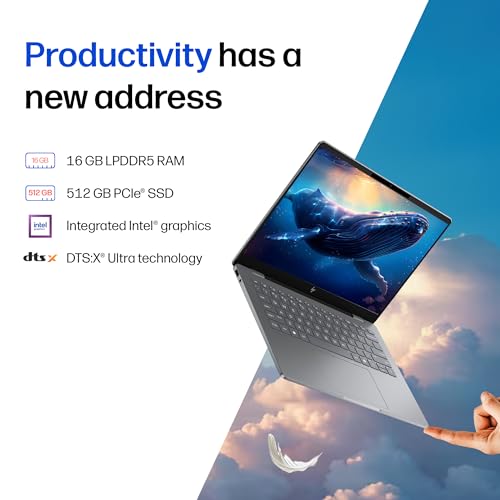 Image of HP OmniBook 7, Intel Core 5 210H Laptop, (16GB LPDDR5,512GB SSD), 2K,IPS, Anti-Glare, 14'' /35.6cm, Win 11, M365, Office 24, Meteor Silver,1.5kg, 5MP Camera w /Privacy Shutter, Backlit, fs0789TU
