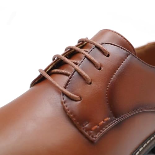Image of Finishing & Sewing Men's Cap Toe Lace Up Oxford Dress Shoes