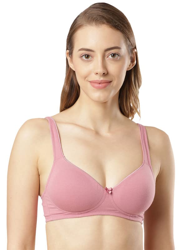 JockeyFE35 Women's Wirefree Padded Super Combed Cotton Elastane Stretch Full Coverage T-Shirt Bra with Broad Fabric Straps