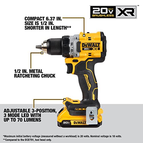 DEWALT-20V-MAX-XR-Cordless-12-in-DrillDriver-and-14-in-Impact-Driver-Kit-with-2-2Ah-Batteries-Charger-DCK248D2