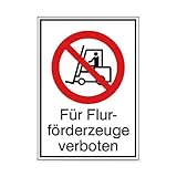 Motiv: „Für Flurförderfahrzeuge verboten“ – Symbol + Text