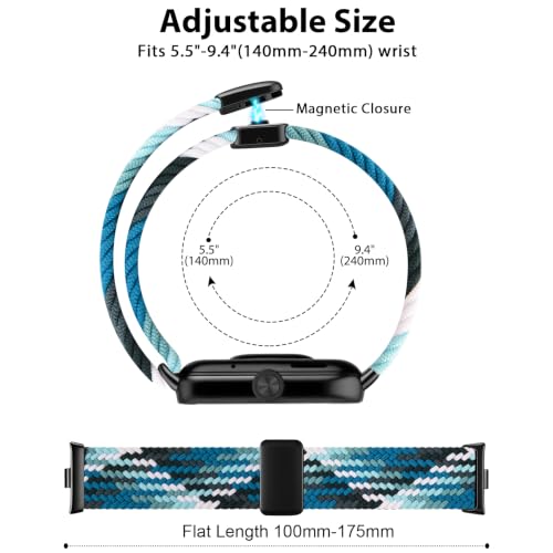 Image of Tobfit Stretchy Nylon Braided Band for Redmi Watch 6 /Redmi Watch5 /4 & Xiaomi Smart Band 8 Pro /9 Pro - Breathable, Adjustable Quick-Release Replacement Strap