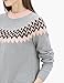 Cable Stitch Women's Fair Isle Sweater – Classic Vintage Jacquard Long Sleeve Crewneck Pullover Top (Heather Grey, X-Small)
