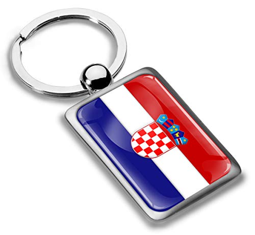 Skino Biomar Labs® Porte-clés en Métal 3D Drapeau National Croatia La Croatie Croate, Cadeau pour Homme et Femme KK 229