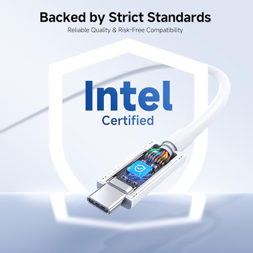 Image of Cable Matters [Intel Certified] 80Gbps Thunderbolt 5 Cable with up to 120Gbps Bandwidth Boost and 240W Charging - 1m / 3.3ft, Compatible with Thunderbolt 4, USB4, and USB C, White