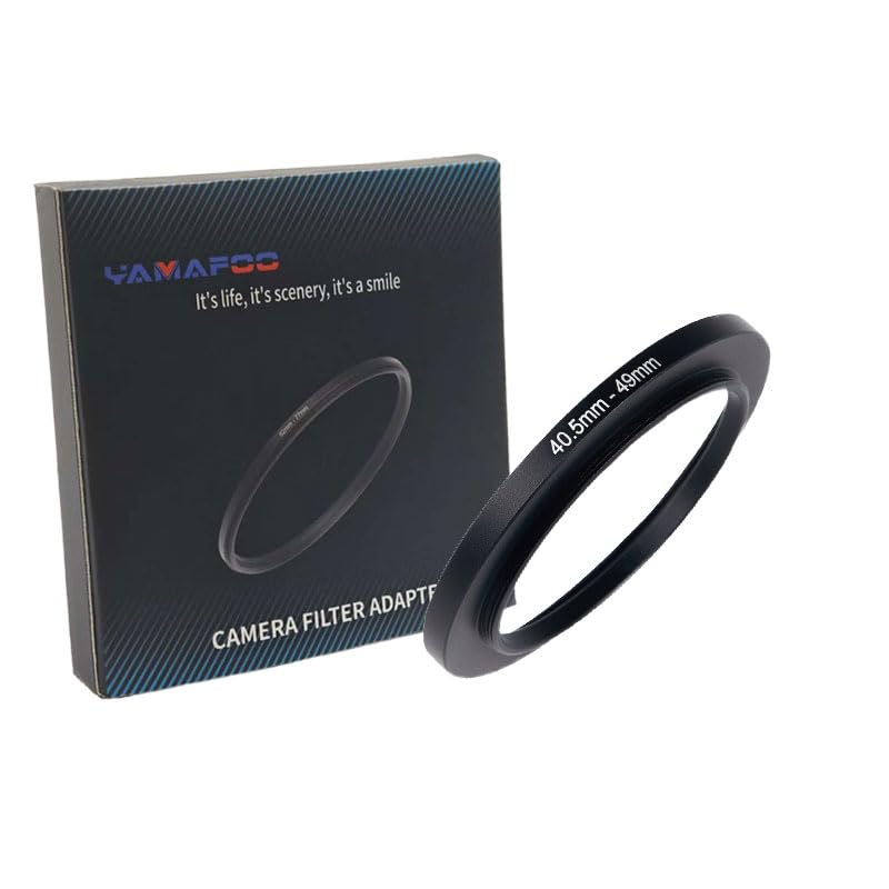 YAMAFOO 40.5mm to 49mm Step-Up Ring/Step Down Rings Filter Adapter for All Brands UV ND CPL Metal Ring Step-Up Rings Adapter Filter,Black (40.5-49)