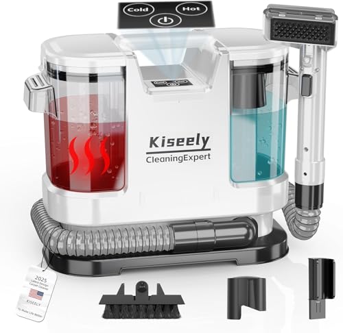 Nettoyeur de tapis et de tissus d'ameublement portable, chauffage instantané, Shampouineuse...