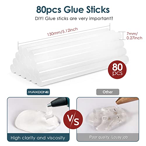 Heetlijmpistool 50W klein lijmpistool met 80 hete lijmsticks 7 * 130 mm voor doe-het-zelf kleine knutselwerkjes en snelle reparaties in huis en op kantoor met houder - Afbeelding 3