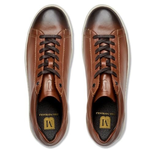 Image of Bruno Magli Men's Diego Sneakers, Leather Shoes, Lace-Up Casual Shoes