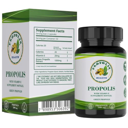 PRÓPOLIS EM CÁPSULAS - KIT 3 PRÓPOLIS VERDE COM VITAMINA E- EM CÁPSULA 1000MG POR DIA - PROTEJA VOCÊ