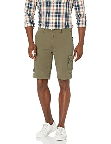 Goodthreads Men's Slim-Fit 11" Comfort Stretch Canvas Cargo Short, Olive, 32 #TOP2