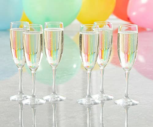 Champagnerflöten, 6 Stück, 175 ml, transparent, ideal für Partys, Zuhause, Restaurants oder besondere Anlässe Cover