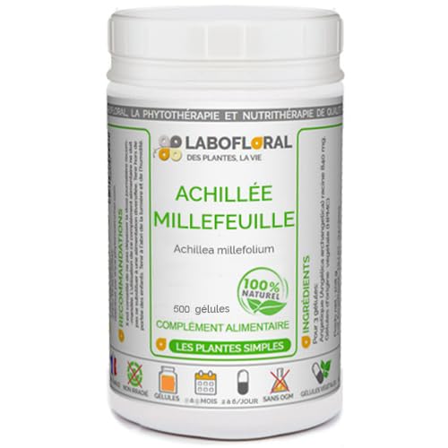 Achillée Millefeuille Labofloral 500 gélules dosées à 200 mg - Complément alimentaire - Digestion, respiration - Fabriqué en France