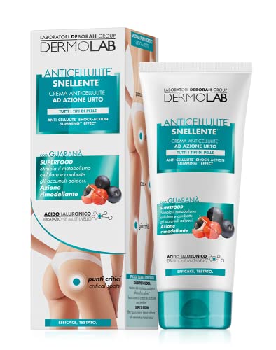 Dermolab - Crema Corpo Anticellulite Snellente ad Azione Urto, Effetto Idratante e Rassodante, con Centella Asiatica, Previene e Contrasta il Deposito di Grassi, Dermatologicamente Testato, 200 ml