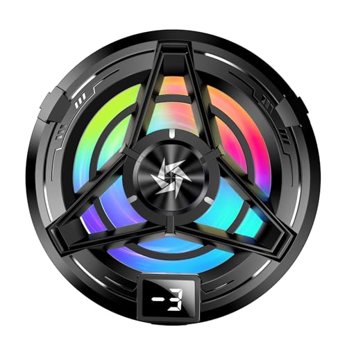Image of Phone Cooler with AI Cooling Mode, RGB Lighting, Real-Time Temperature and Power Display, Strong Magnet and Clip Mount, Ultra-Quiet Fan (SL17)