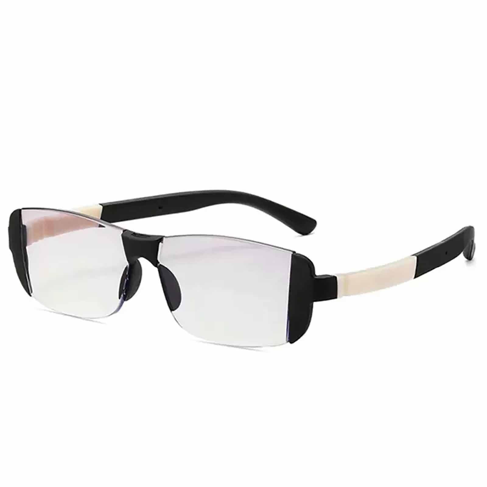 Swiden Men's Black Progressive Multifocal Reading Glasses For Wo,Frameless Presbyopic Glasses,Blue Light Blocking Readers (Color : Size : 2.0X)