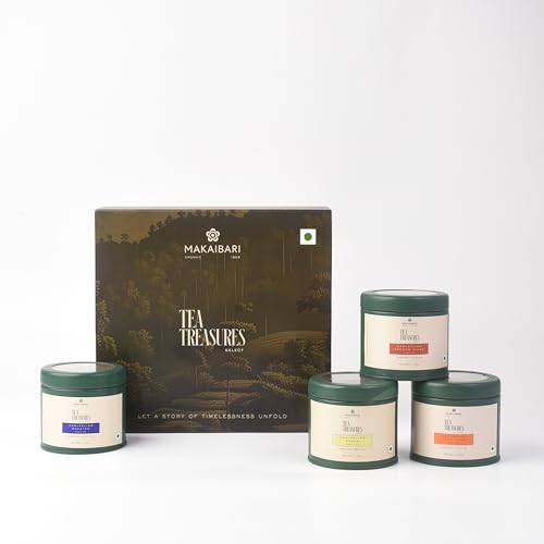Image of Makaibari Select Gift Box 100g pack - A Curated Collection of Darjeeling's Finest: First Flush, Second Flush, Darjeeling Roasted, and Darjeeling Green Tea 25g each | Luxury Tea Hamper
