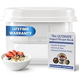 Ultimate Yogurt Strainer, Make Delicious, High Protein, Greek Yogurt, 70% Less Sugar & Lactose, Fine Mesh Nylon Greek Yogurt Maker, 100% BPA-Free & Dishwasher Safe with Large 2.3 Quart Capacity