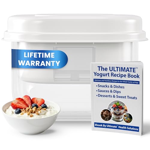 Ultimate Yogurt Strainer, Make Delicious, High Protein, Greek Yogurt, 70% Less Sugar & Lactose, Fine Mesh Nylon Greek Yogurt Maker, 100% BPA-Free & Dishwasher Safe with Large 2.3 Quart Capacity
