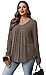 WIHOLL Fall Outfits for Women 2025 Lightweight Sweaters Winter Clothing Early Fall Fashion Dressy Casual Womens Long Sleeve Shirts School Outfits for Teachers Boho Tops Chocolate Brown Fall Clothes XL