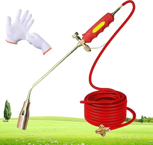 Antorcha de quemador de malezas para tanque de propano, 1.900.000 BTU, lanzallamas de propano portátil para malezas, deshierbe de llamas, techos, nieve helada, señalización vial (linterna con tubo de