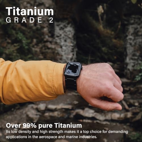 KORDIZ Titanium Watch Band T01 (Max) - Fits Apple Watch ULTRA & ULTRA 2 (49mm) - Adjustable Titanium Apple Watch Band with Secure Clasp - Premium Color Matching Band with Comfortable grip - Replacement Wristbands for iWatch (T01 Max | 42/44/45mm | Black)