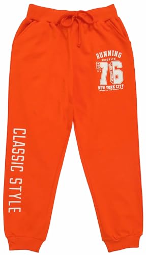 Image of Clothe Funn Boys Loop Knit Track Pant, Orange & Navy, (Pack of 2), 11-12 Years