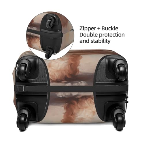 Cute Dog Drinking Milk Elastic Travel Luggage Covers Dustproof Scratch-Resistant Suitcase Protector Fit 22-24 Inch2