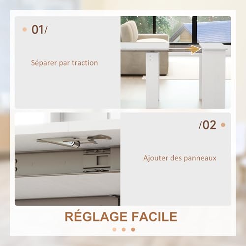 Table à manger pliante extensible 6 pers. 180 cm HOMCOM