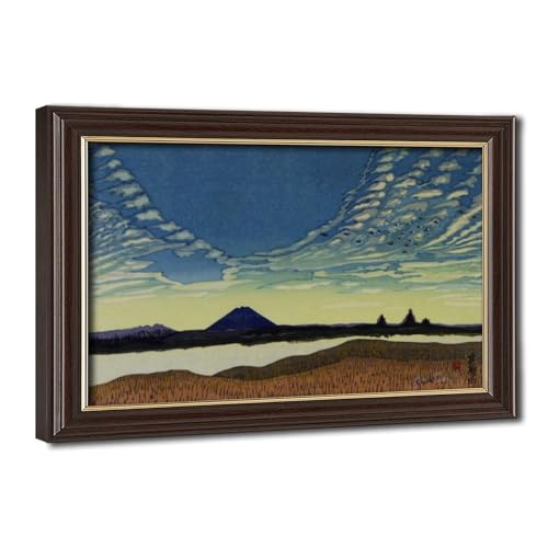 Impression sur bois japonais Mont Fuji de Tamagawa tableau vintage