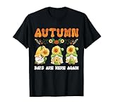 i giorni d'autunno sono qui di nuovo a tema autunnale gnomo ringraziamento maglietta