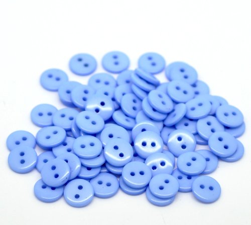1000 x Round 2 Hole Sewing Buttons for Clothing Knitting, Crafts, Scrapbooking, etc. (Blue, 11mm)