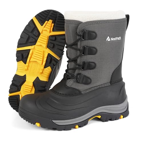 Nextpath Women's Snow boots Winter boots For Women Waterproof Insulated Ladies Black Winter Ankle Boots 2025 Cute Hiking Work Boots For Women 10 Inch Grey 8