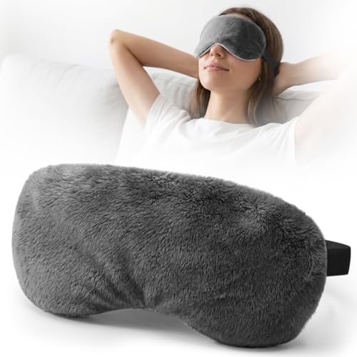 Heated Eye Mask for Dry Eyes Steam Warm Compress for Stye Eye Treatment Relieve Hot Compress Moist Heat Mask for Blepharitis (Gray)