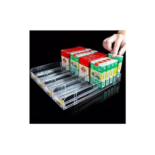 Présentoir transparent pour cigarettes avec poussoir automatique 30 pièces anti-vides