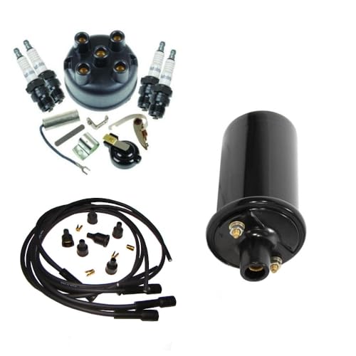 Reliable Aftermarket Parts Ignition Tune Up Kit & 12V Coil Compatible with IH, Farmall, Cub & Cub Loboy Tractor IH Dist