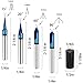 Helovmine Engraving Bits 15, 20, 60, 90 Degree CNC Wood Carving Router Bit Set with Nano Blue Coated, Marking Conical Engraving Router Tool , 2 Flutes Tungsten Steel Straight CNC V-bit 1/4 Inch Shank